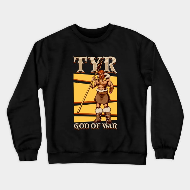 Viking god of war Tyr Crewneck Sweatshirt by Modern Medieval Design